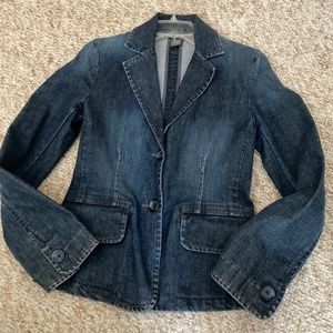 Banana Republic Denim Blazer Classic Style Jacket Sz 4